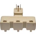 Gogreen GoGreen Power 3 Outlet Tri-tap adapter with covers, - Beige GG-03431BE